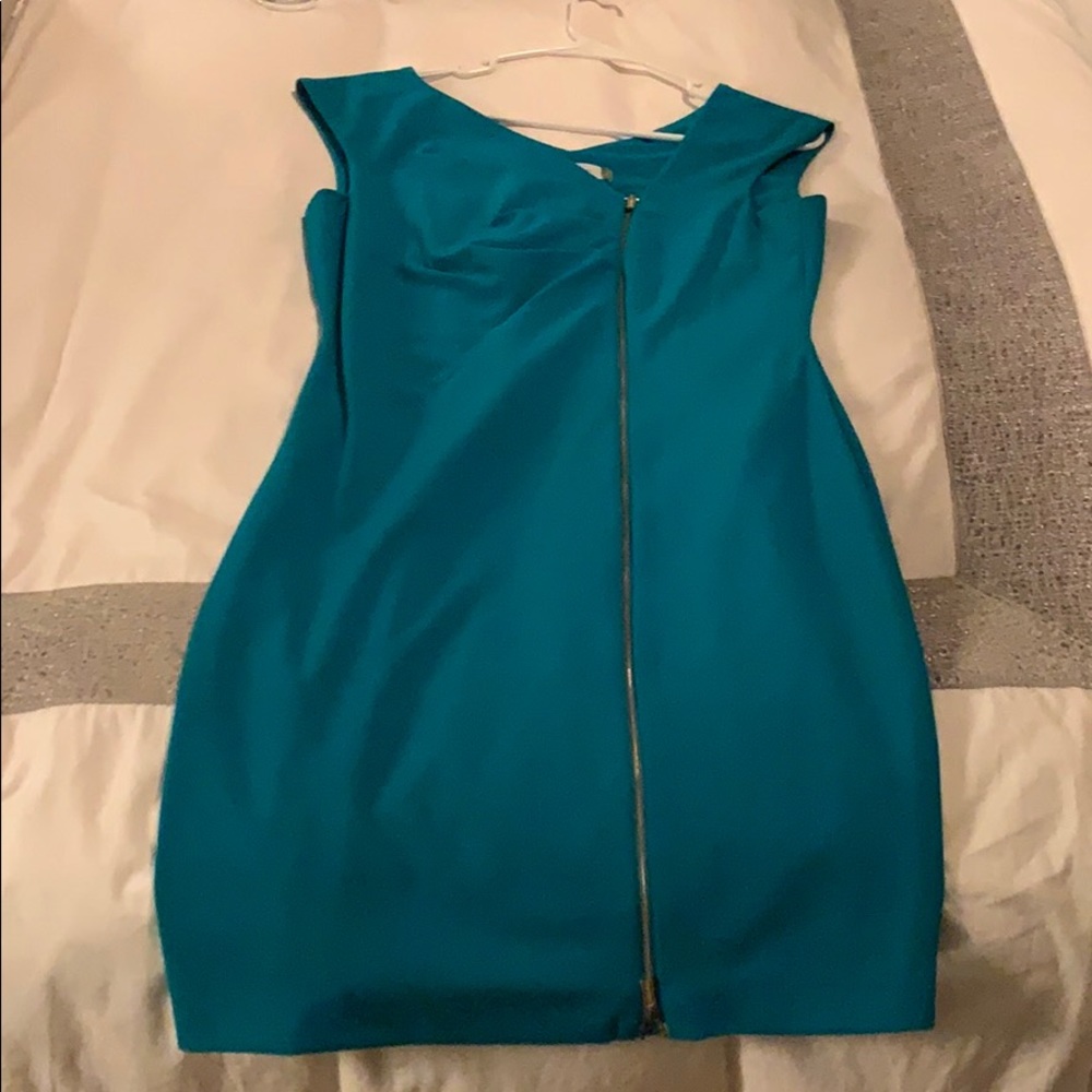 Teal office dress